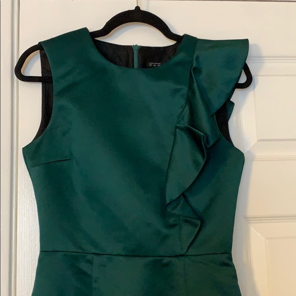 Zara emerald green satin dress